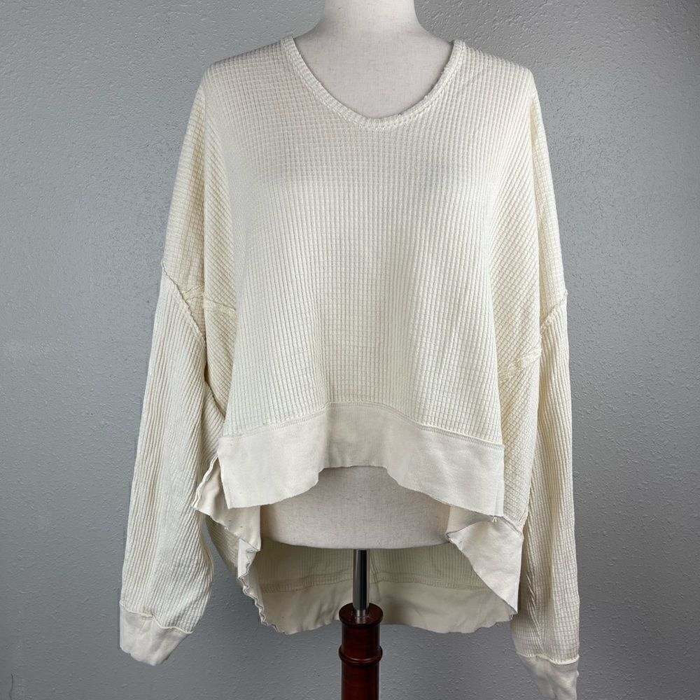 We The Free Oversized Cream Sweatshirt Size M EUC